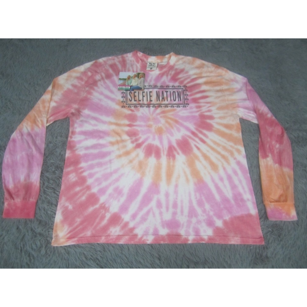 Selfie Nation Shirt Womens XL Pink‎ Long Sleeve Crew Neck Jadelynn Brooke NWT